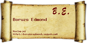 Boruzs Edmond névjegykártya